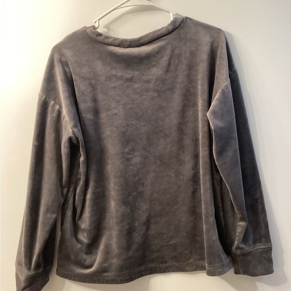 House of Harlow 1960 Lounge Ribbed Velour Pajama set Gray‎ - Picture 6 of 16